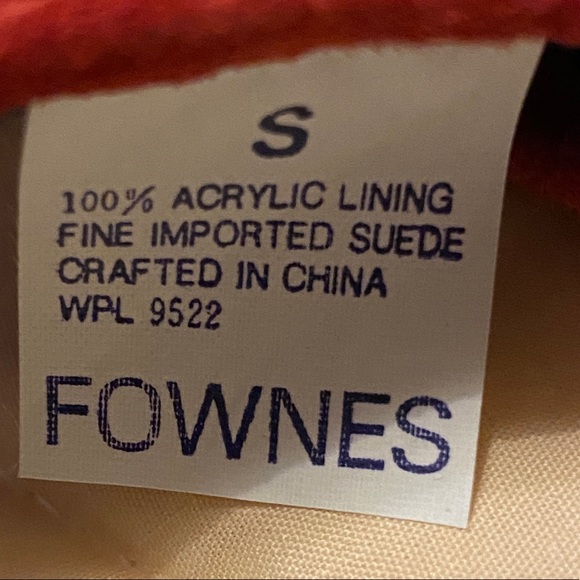 Fownes Brothers Red Leather Gloves New Size Small - Picture 7 of 7